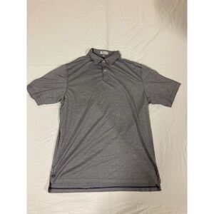 Peter Millar Nanoluxe Cotton Lisle Polo Shirt Men's XL Gray Blue Striped